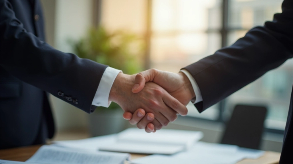 Деловые партнеры успешно завершают переговоры с рукопожатием