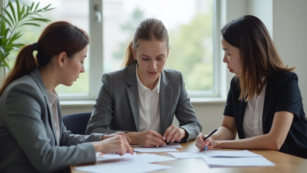 Team members collaborating on project with creative materials