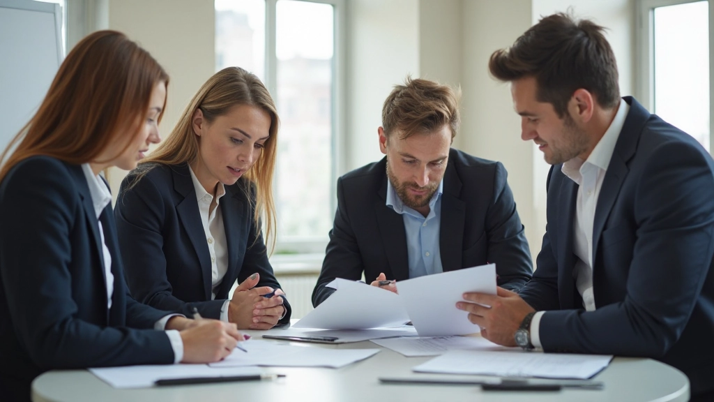 Разнообразная команда сотрудников сотрудничает над проектом за общим столом