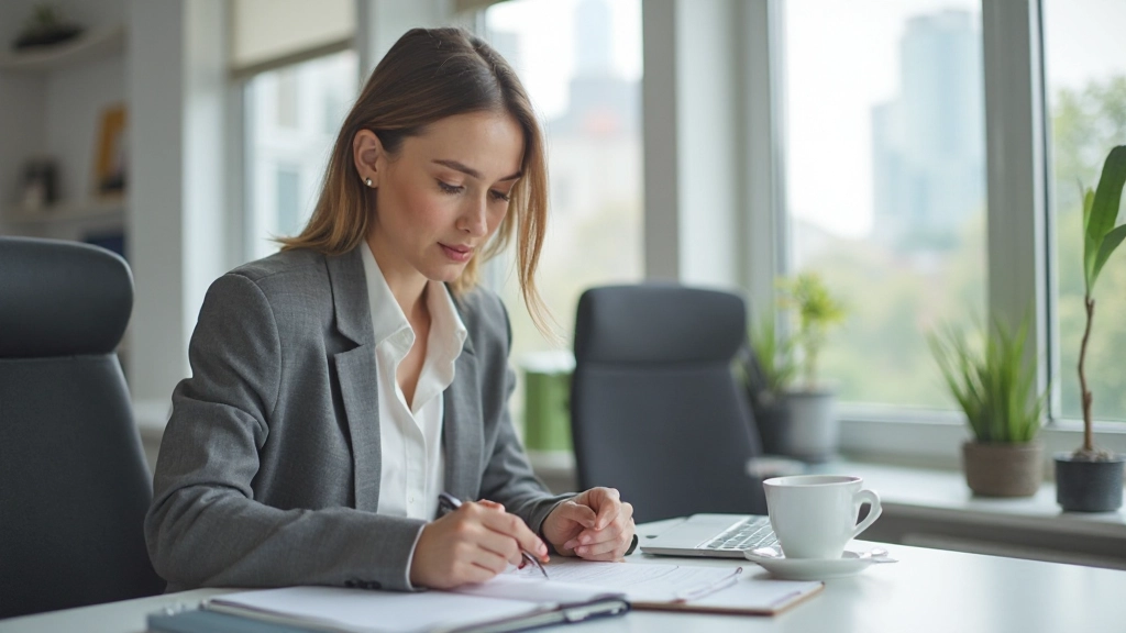 Профессиональный рабочий стол с ноутбуком, планировщиком и организованными материалами для управления проектами